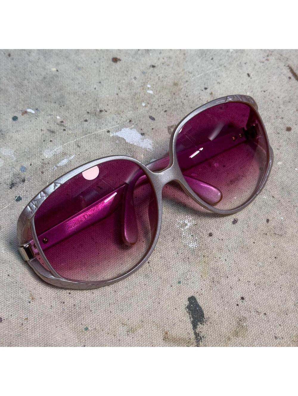 Vintage Y2K Christian Dior Quilted Cannage Pink Oversized Sunglasses